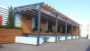 Morotised folding roof @ ΟΠΑΠ Building, roof-garden, Athens