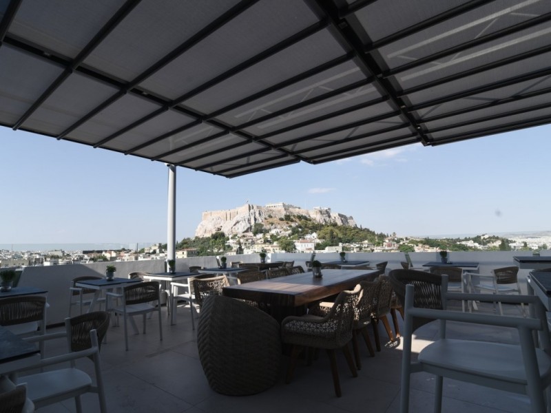 Folding-roof pergola systems @ Centrale Hotel, Syntagma, Athens