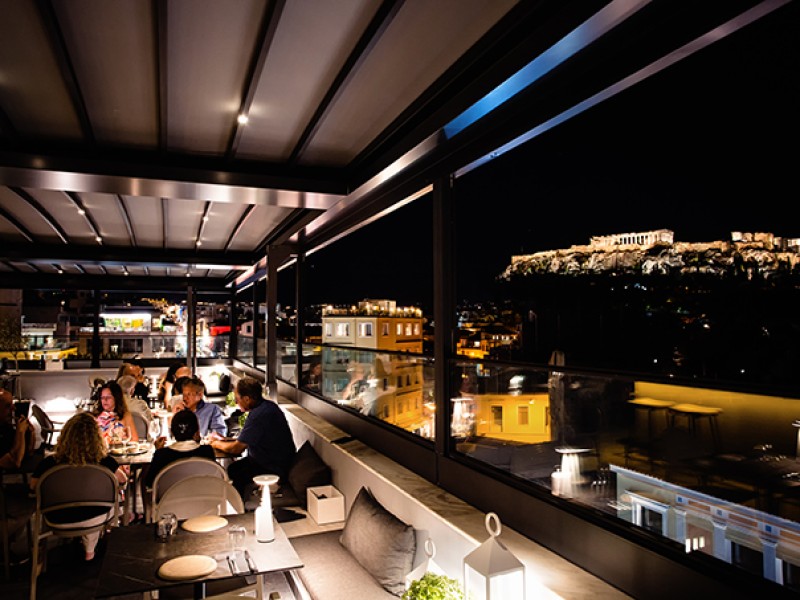 Motorised roofs and glass systems @ Mira-Me boutique Hotel, Athens