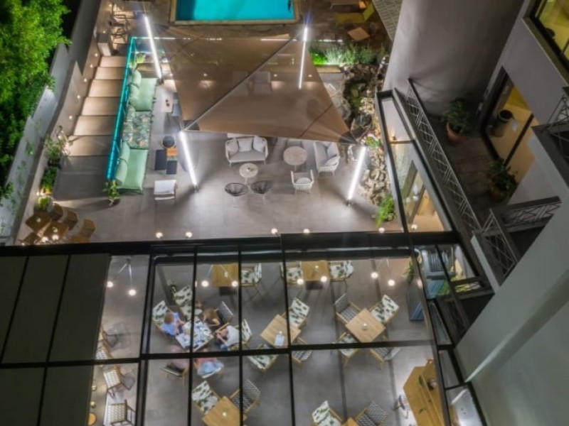 'Velora' retractable sun-sail system @ Palmyra Hotel, Glyfada