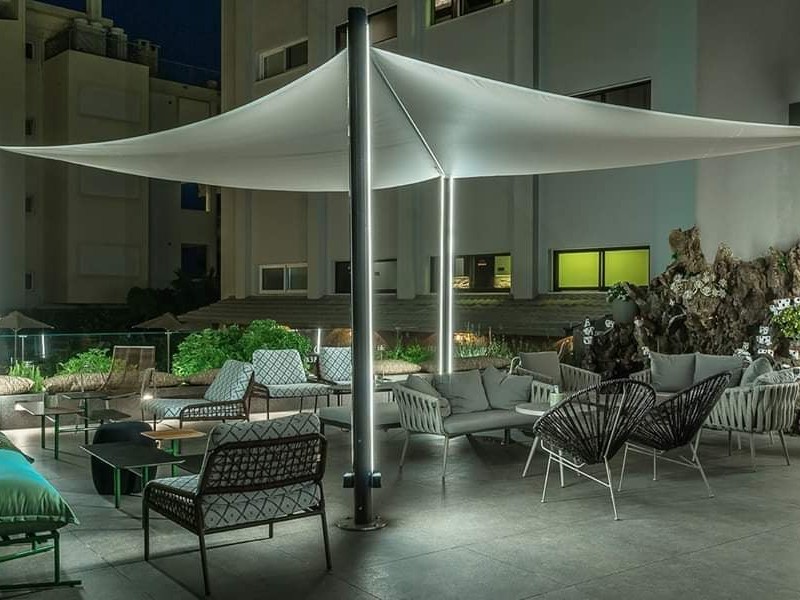 'Velora' retractable sun-sail system @ Palmyra Hotel, Glyfada
